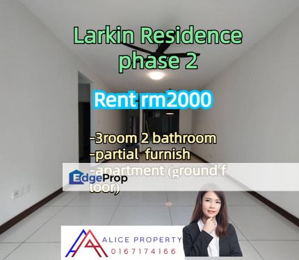 larkin residence phase 2 ground floor , Johor, Johor Bahru