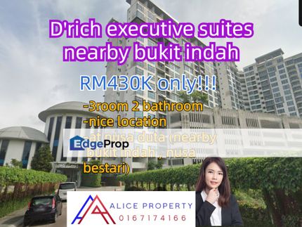 D'rich nearby bukit indah apartment for sale, Johor, Johor Bahru