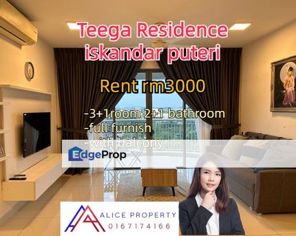 Teega Residence full furnish with balcony, Johor, Kota Iskandar