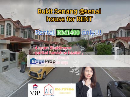 Bukit senang senai big size house partial furnish, Johor, Senai