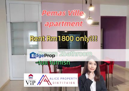 Permas ville apartment full furnish high floor for rent, Johor, Permas Jaya/Senibong