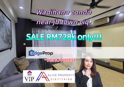Wadihana condo jb town near CIQ for sale , Johor, Johor Bahru