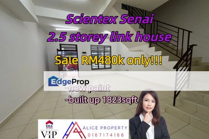 Senai scientex 2.5storey new paint house for sale, Johor, Senai