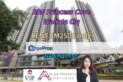R&F rnf princess cove studio full furnished for rent, Johor, Johor Bahru