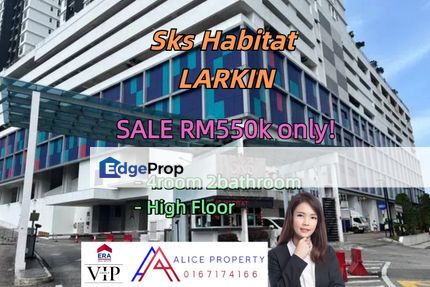 Sks Habitat Apartment larkin 4room for sale, Johor, Johor Bahru