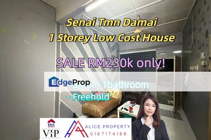 Tmn Damai senai single storey low cost house for sale full loan n cash out , Johor, Senai