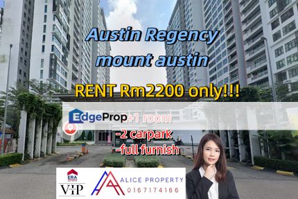 Austin Regency Mount Austin 2carpark full furnish for rent , Johor, Johor Bahru