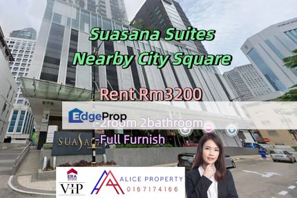 Suasana Suites Jb Town Nearby City Square walking distance to CIQ  For Rent, Johor, Johor Bahru