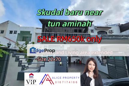  skudai Baru nearby tun aminah 2 storey terrace house  for sale, Johor, Skudai