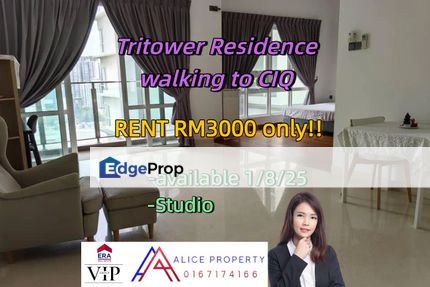 Tritower Residence walking to ciq studio for rent , Johor, Johor Bahru