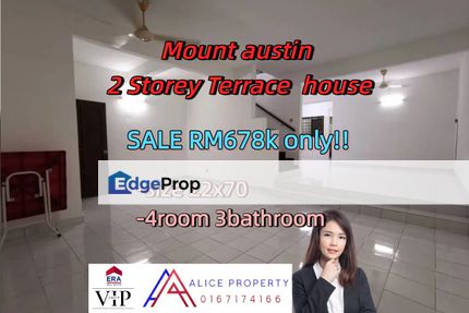 Taman mount austin  2 Storey Terrace for sale , Johor, Johor Bahru