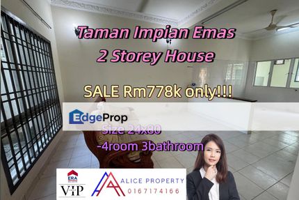 Taman Impian Emas 2 Storey House For Sale, Johor, Skudai