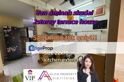 Tun aminah skudai 2storey terrace house For Sale, Johor, Skudai
