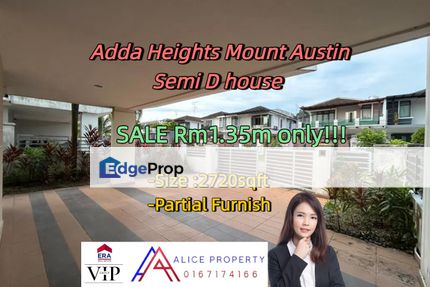 Adda Heights mount austin Semi D house for sale, Johor, Johor Bahru