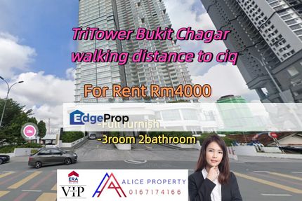 TriTower Bukit Chagar walking distance to ciq for rent, Johor, Johor Bahru