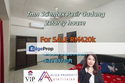 Tmn Scientex Pasir Gudang 2storey house for sale full loan, Johor, Pasir Gudang