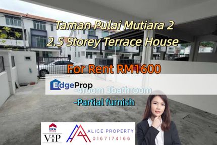 Taman Pulai Mutiara 2 2.5 Storey Terrace House for rent, Johor, Kangkar Pulai