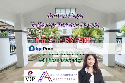 Taman Gaya  Double Storey Terrace House For Sale, Johor, Ulu Tiram