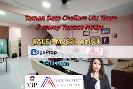  Taman Dato Chellam Ulu Tiram Double Storey Terrace House For SALE Full Loan, Johor, Ulu Tiram