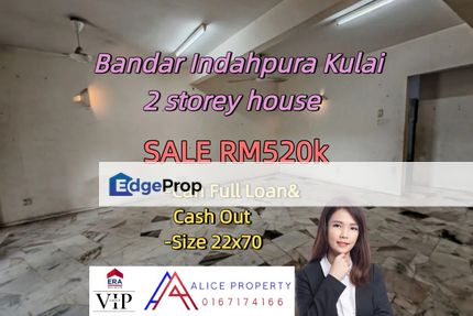  Bandar Indahpura Kulai house for sale unblock view  Can full loan&cash out, Johor, Kulai