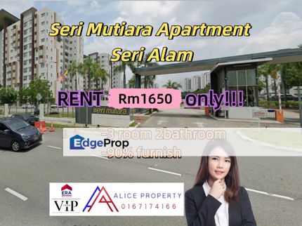 Seri Mutiara apartment seri alam masai for rent almost full furnish, Johor, Masai