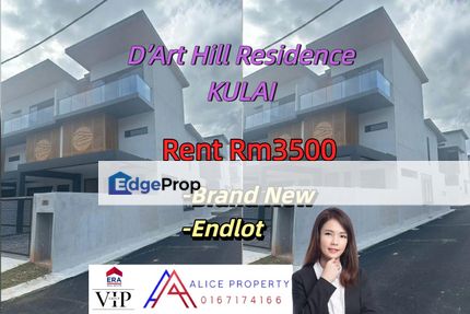  FOR RENT D’Art Hill Residence@Kulai  Brand New Unit End Lot, Johor, Kulai
