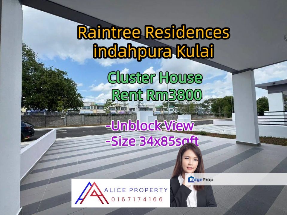 Raintree Residences Indahpura Kulai Unblock View Cluster house for rent , Johor, Kulai