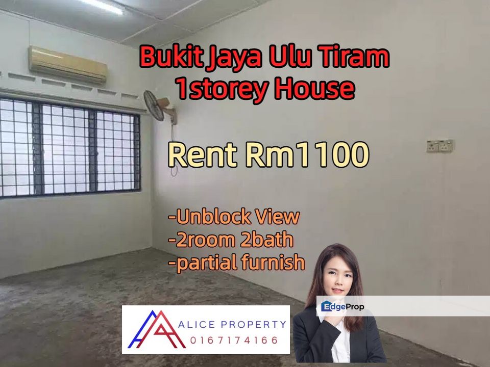 Bukit Jaya Ulu Tiram 1storey House Unblock View for Rent, Johor, Ulu Tiram