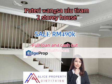 Puteri wangsa 2storey house full loan cash out, Johor, Ulu Tiram