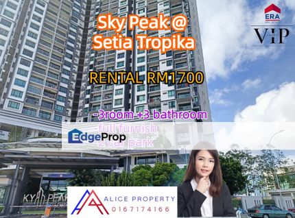 Sky peak setia tropika full furnish rental rm1700 only, Johor, Setia Tropika