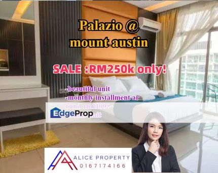 Palazio studio mount austin beautiful renovated unit for sale, Johor, Johor Bahru