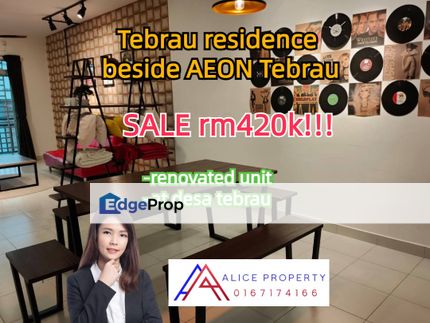 Desa tebrau beside aeon apartment for sale renovated unit nearby mount austin, Johor, Johor Bahru