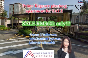 Prima regency plentong apartment for sale