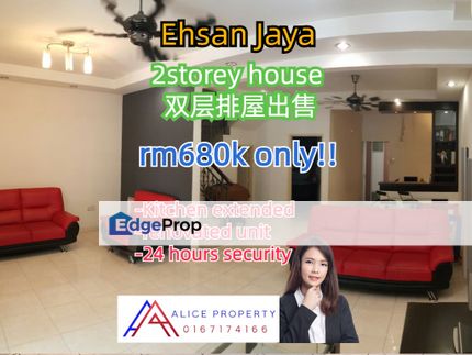 Ehsan jaya 2storey renovated house kitchen extended for sale, Johor, Johor Bahru