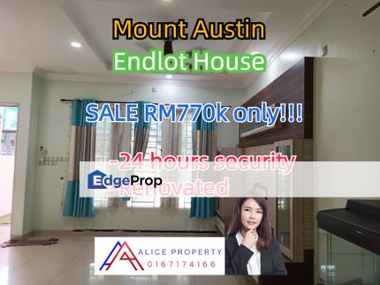 mount austin endlot renovated house w security, Johor, Johor Bahru