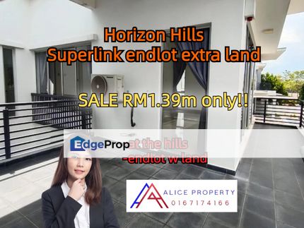 Horizon Hills @The Hills superlink house endlot  w extra land, Johor, Horizon Hills