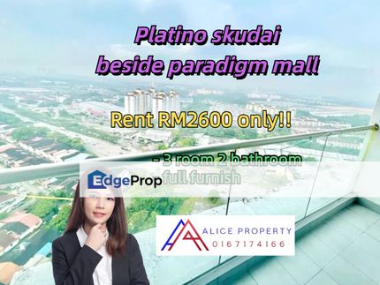 Platino Beside Paradigm mall 10 mins to ciq nice unit For Rent, Johor, Johor Bahru