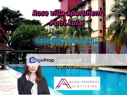 Rose villa apartment putri kulai for sale for 1st time buyer, Johor, Kulai