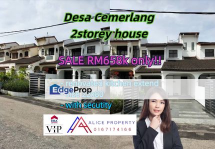 Desa cemerlang 2storey house for sale renovate kitchen extend, Johor, Ulu Tiram