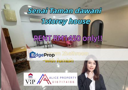 Senai taman dawani 1storey house w furnish for rent, Johor, Senai