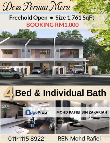 (Freehold) Brand New 2 Storey Terrace Jalan Pasar Malam, Meru Klang, Selangor, Klang