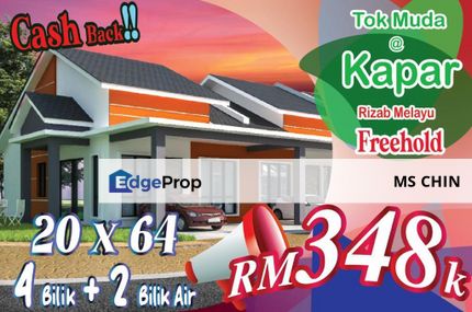 Klang Kapar Freehold 4 Bilik Single Storey Rezab Melayu, Selangor, Kapar 