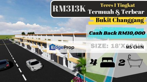 Freehold Rezab Melayu Bukit Changgang Teres 1 Tgkt Tanah 18x101 Full Loan, Selangor, Kuala Langat