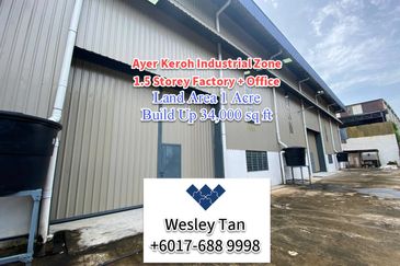 Ayer Keroh 1.5 Storey Bungalow Factory For Rent