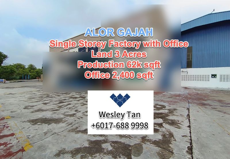 Alor Gajah Huge Factory for Rent