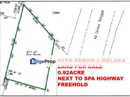 Land For Sale (0.92cre) @ Beside Spa Highway Melaka , Melaka, Durian Tunggal