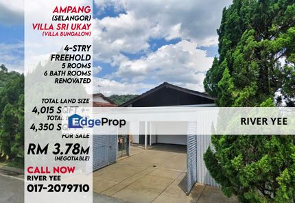 Ampang Taman Villa Sri Ukay Bungalow / Detached 4 Storey for Sale, Move in Condition, Direct Access to MRR2, Selangor, Ulu Kelang