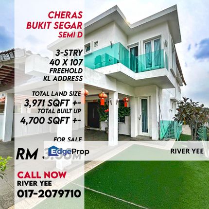 3 Storey Semi-D, Tmn Bukit Segar Neighborhood Township Tmn Supreme and Tmn Connaught Tmn Tayton, Kuala Lumpur, Cheras