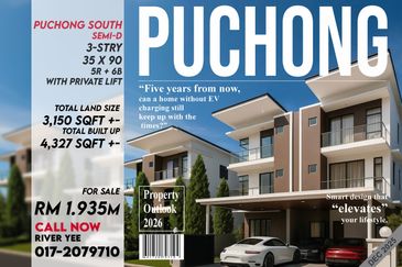 Puchong South Meranti Garden 3 Storey Semi D Brand New 35x90 with Built Up 4,327 sqft, Private Lift, Individual Title, 