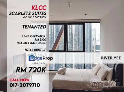 Scarletz Suites KLCC Roi up to 6.5% Studio Unit 450sqft with fixed rental, good to investment, Kuala Lumpur, KLCC